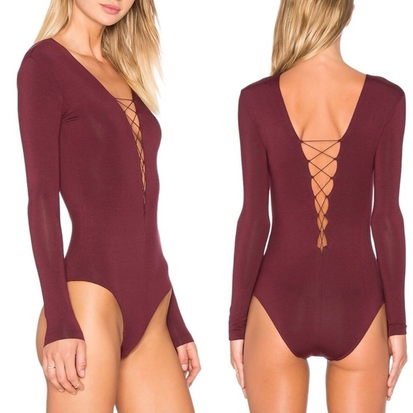 ALEXANDER WANG x REVOLVE Lace Up Long Sleeve Bodysuit - Picture 2 of 12